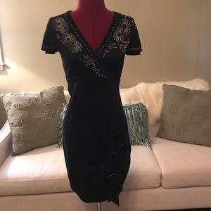 Sweater dress with beading